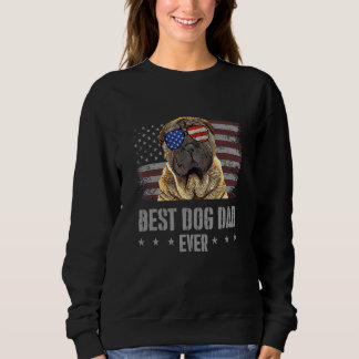Sweatshirt Chinois Shar Pei Meilleur Chien Papa Jamais Rétro 