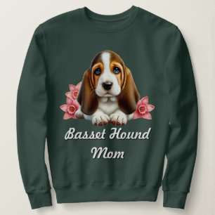 Sweatshirt Chiot Basset Hound avec des fleurs