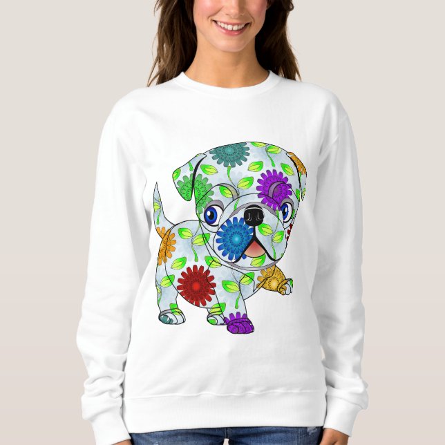 Sweatshirt Chiot de carlin - coloré (Devant)