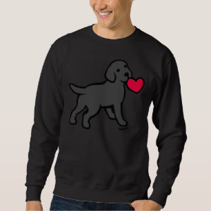Sweatshirt Chiot Labrador Noir Avec Un Petit Coeur