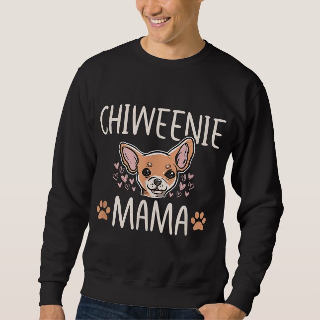 Sweatshirt Chiweenie Maman Mama mignonne Chien Chien Chien Pr (Devant)
