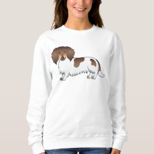 Sweatshirt Chocolat Et Tan Piebald Long Cheveux Dachshund Chi