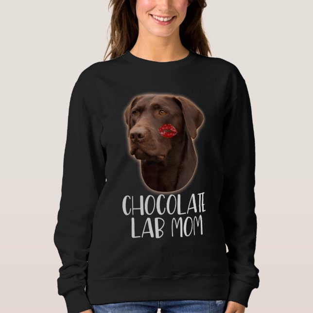 Sweatshirt Chocolat Lab Maman Chocolat Labrador Lecteur à lèv (Devant)