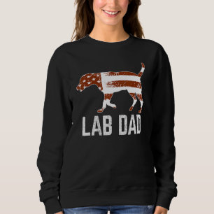 Sweatshirt Chocolat Lab Papa Vintage Patriotique Labrador Ame