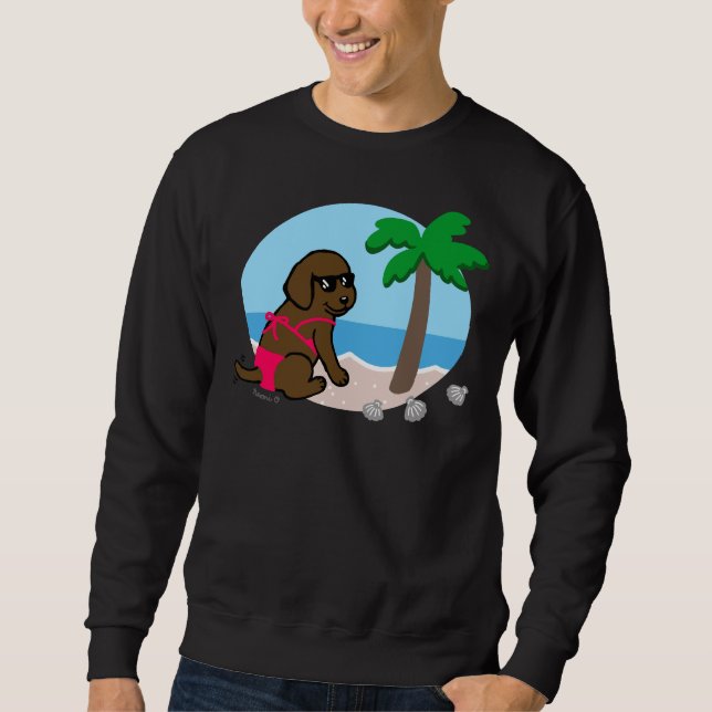 Sweatshirt Chocolat Labrador Bikini Girl (Devant)