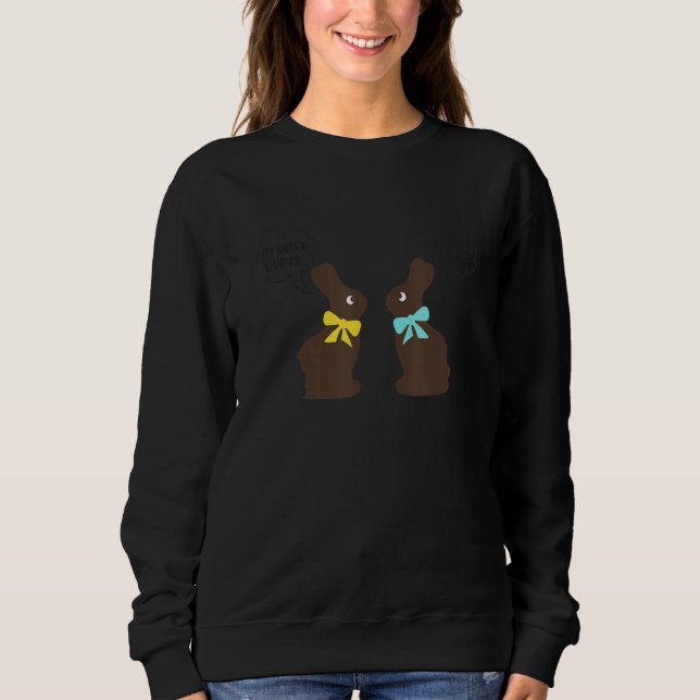 Sweatshirt Chocolat Lapin Pâques Panier Drôle Mon Mouton Bles (Devant)