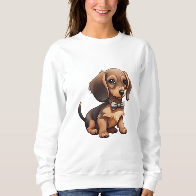Sweatshirt Chocolat & Tan Dachshund (Devant)