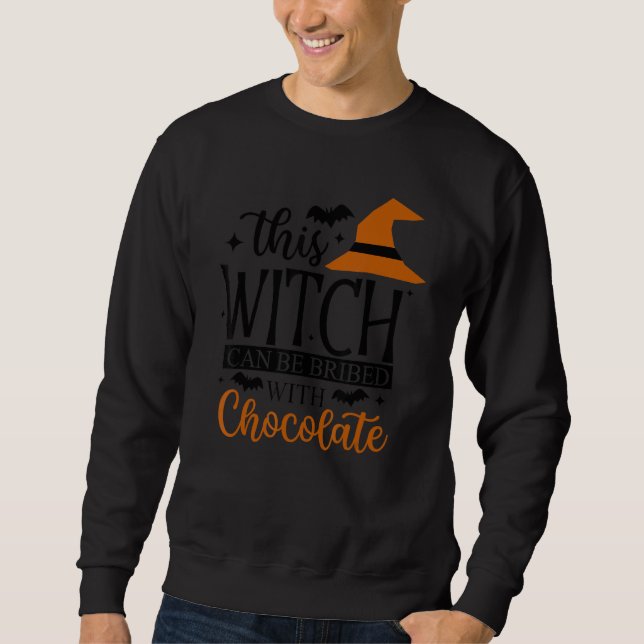 Sweatshirt Chocolate  Witch Chocoholic Ladies Halloween (Devant)