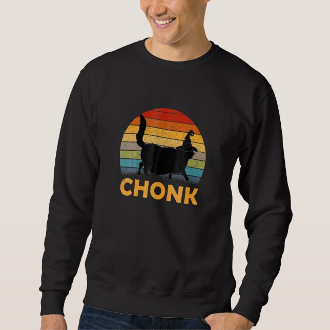 Sweatshirt Chonk Chat Noir Halloween Broom Broomstick Witchcr (Devant)