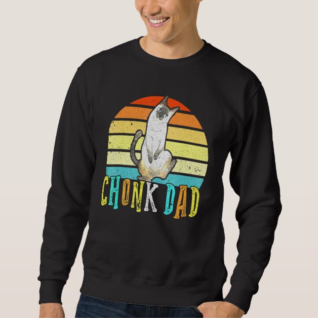 Sweatshirt Chonk Chat Papa Mème Retro Daddy Chats Mèmes (Devant)