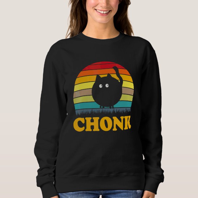 Sweatshirt Chonk Chat Scale Meme Retro Chonk (Devant)