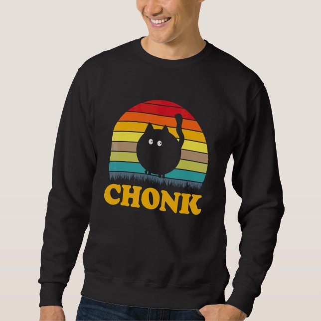 Sweatshirt Chonk Chat Scale Meme Retro Chonk (Devant)