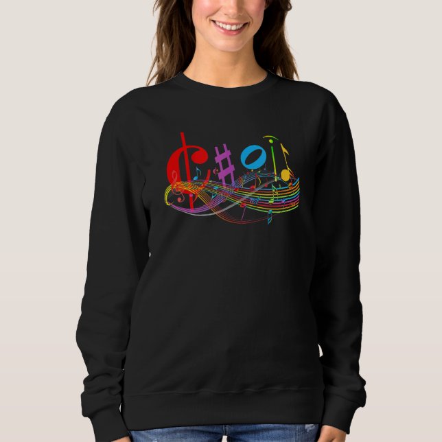 Sweatshirt Chorale Symboles De Musique Classe Favorite Retour (Devant)