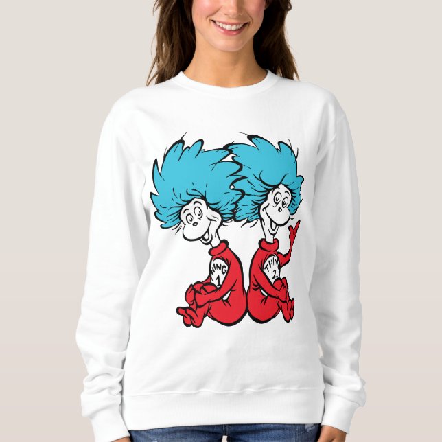 Sweatshirt Chose Un et Chose Deux du Chat au Chapeau (Devant)