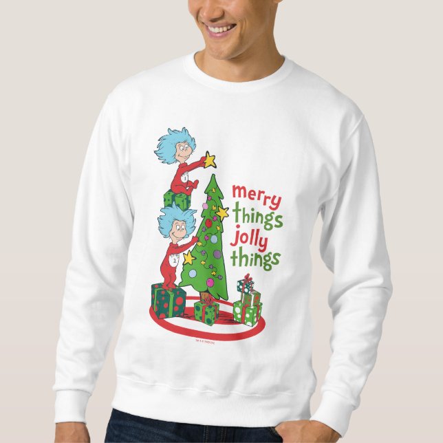 Sweatshirt Chose Une Chose Deux Merry Things Jolly Things (Devant)