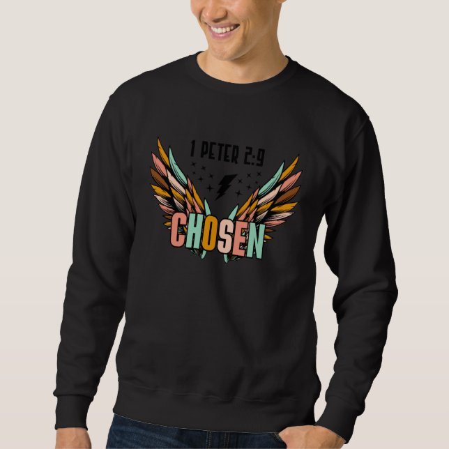 Sweatshirt Chosen 1 Peter 29 Cross Happy Easter Day Christian (Devant)