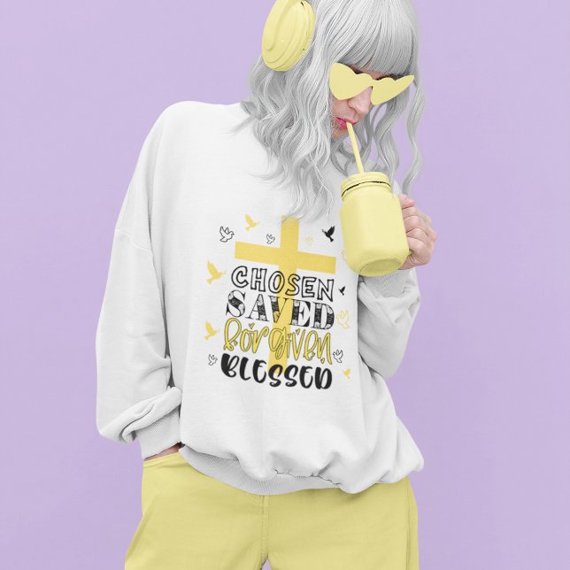 Sweatshirt Chosen Bienheureuse foi chrétienne jaune (Créateur téléchargé)