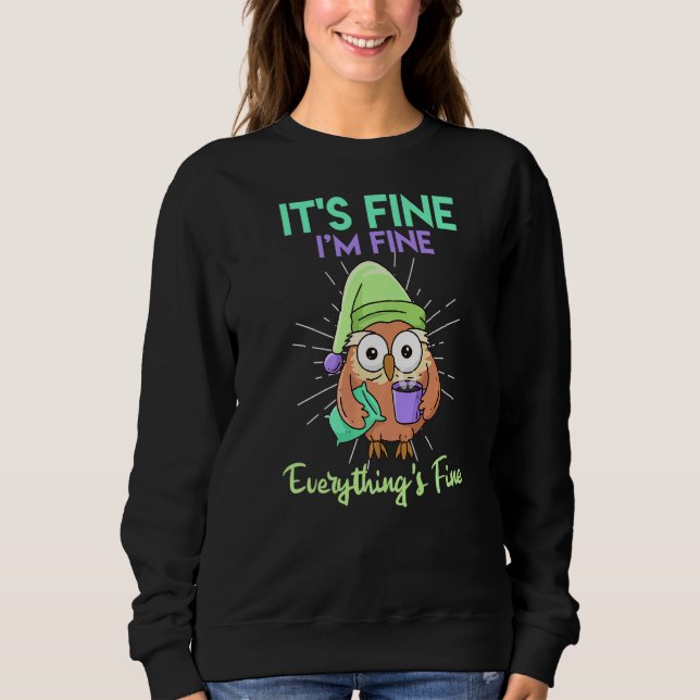 Sweatshirt Chouette au café (Devant)