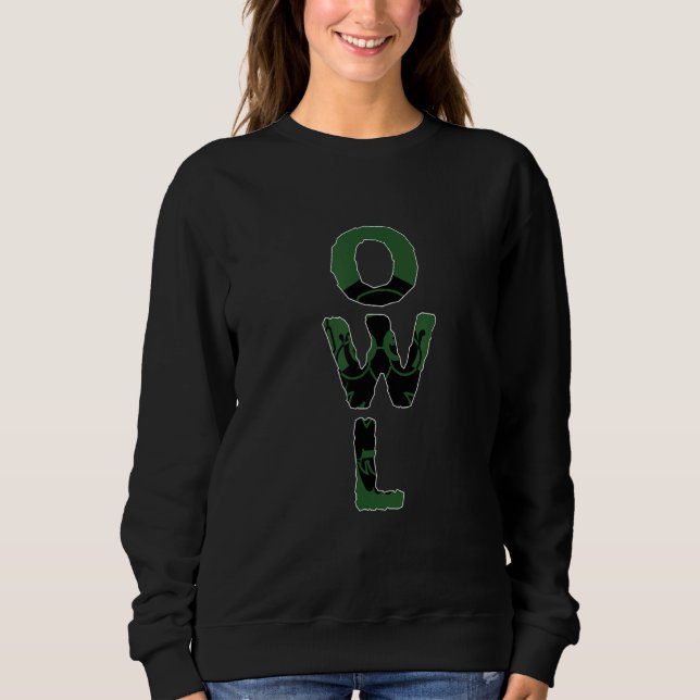 Sweatshirt Chouette colorée de l'ombre animale Silhouette (Devant)