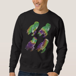 Sweatshirt Chouette colorée d'Oiseau Sauvage forestier