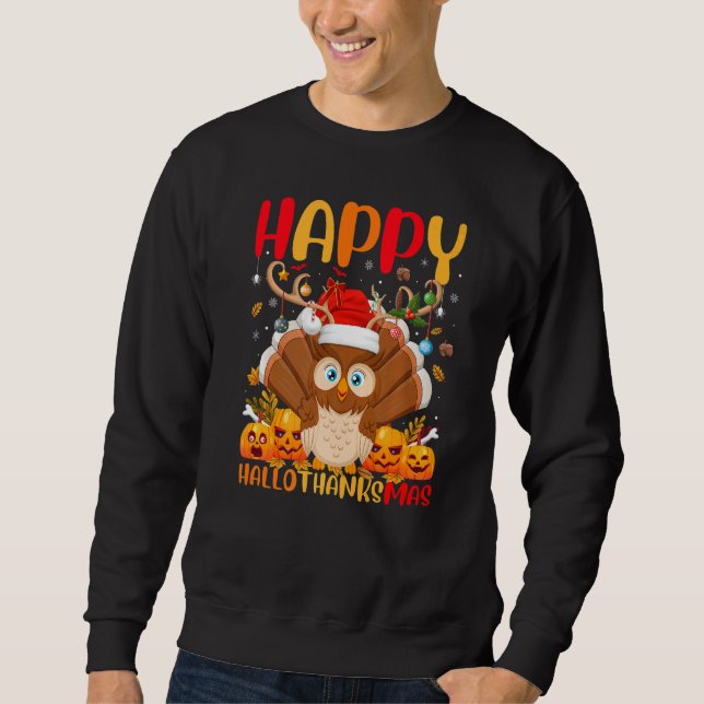 Sweatshirt Chouette effraie oiseau  Chouette effraie joyeuse  (Devant)