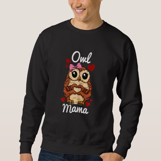 Sweatshirt Chouette Femme Mama Chouette Coeur Doigt Animal Av (Devant)
