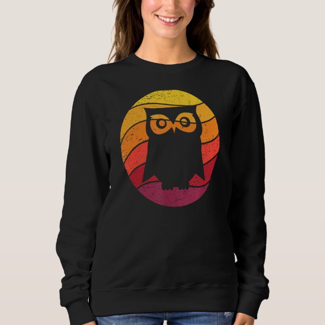 Sweatshirt Chouette style rétro Vintage (Devant)
