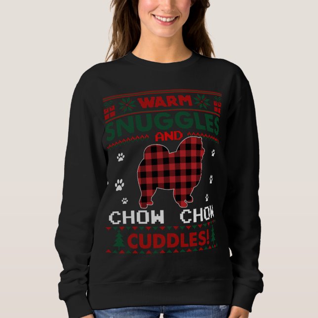 Sweatshirt Chow Chow Chien de Noël Pyjama de Noël laid Swea d (Devant)