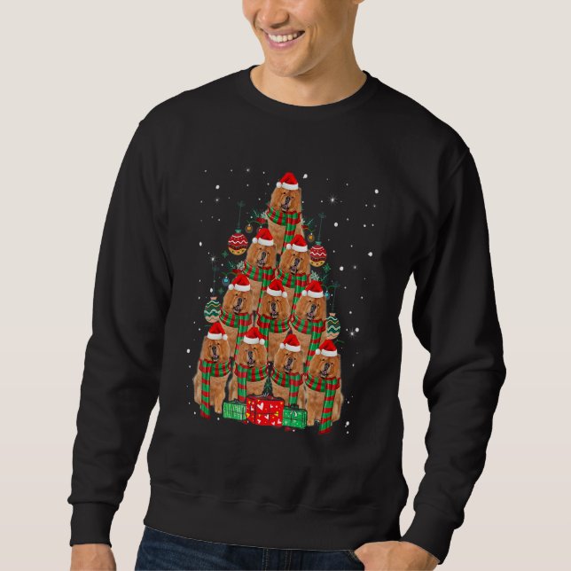 Sweatshirt Chow Chow Christmas Dog Tree Lights Pajamas Family (Devant)