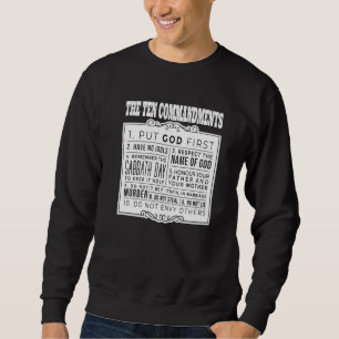 Sweatshirt Chrétiens Dieu Moïse Religion Bible Les Dix Comman