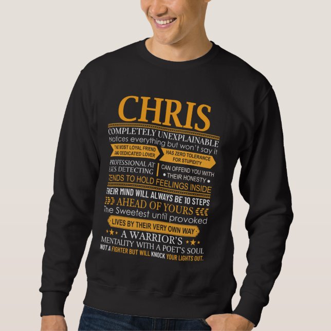 Sweatshirt Chris First Name Shirt - Nom personnalisé Chris (Devant)