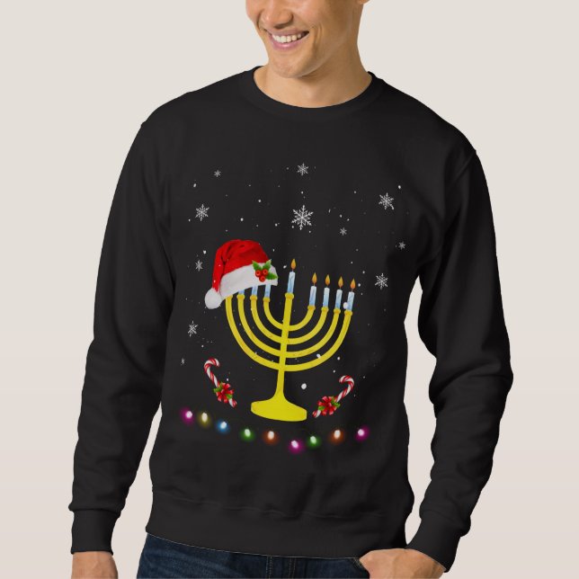 Sweatshirt Chrismukkah Hannukah Santa Hat Family Christmas Pa (Devant)