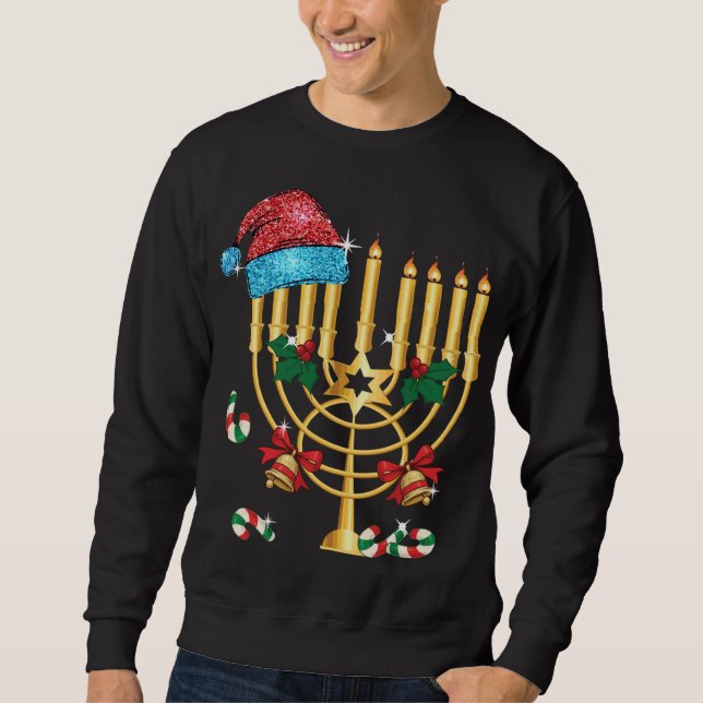 Sweatshirt Chrismukkah Hannukah Santa Hat Family Christmas Pa (Devant)