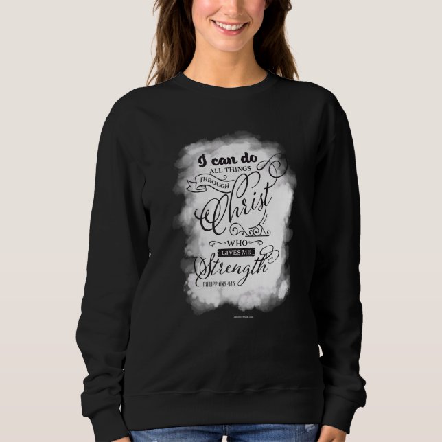 Sweatshirt Christ Me Donne Force Bible chrétienne Verse Rel (Devant)