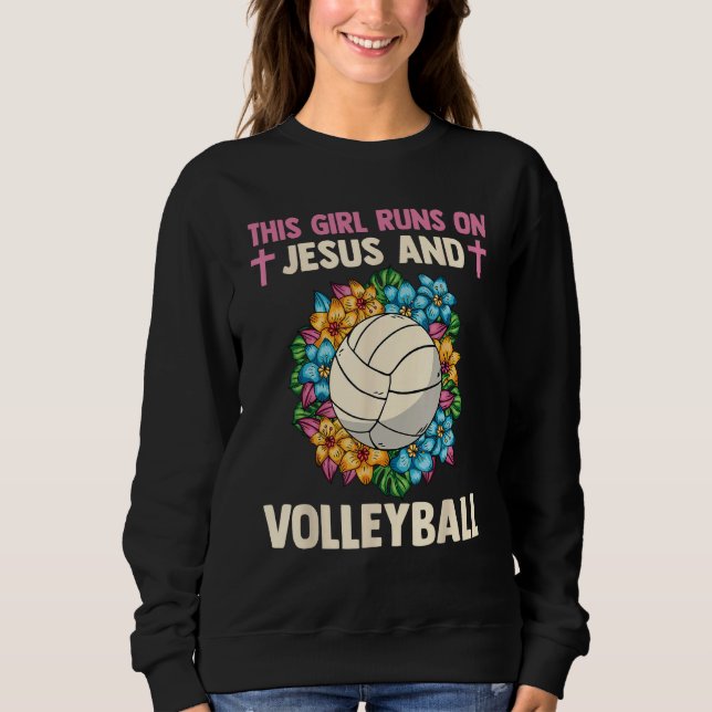 Sweatshirt Christian Athlete This Girl Runs On Jesus And Voll (Devant)
