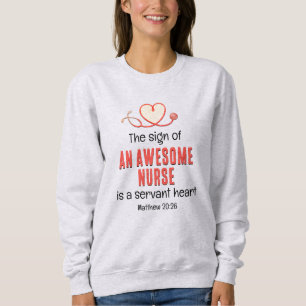 Sweatshirt Christian AWESOME NURSE SERVANT COEUR Personnalisa