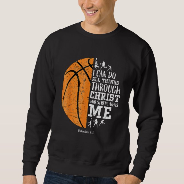 Sweatshirt Christian Basketball  I Can Do All Things Philippi (Devant)