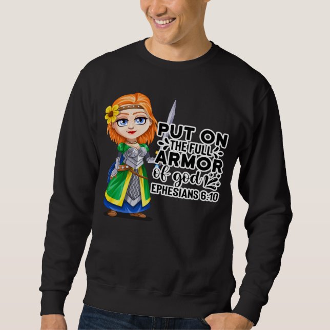 Sweatshirt Christian Bible Motivation Armor of God Ephesians  (Devant)