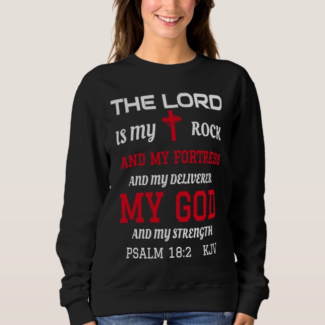 Sweatshirt Christian Bible Scripture Verse Psalm 182 (Devant)