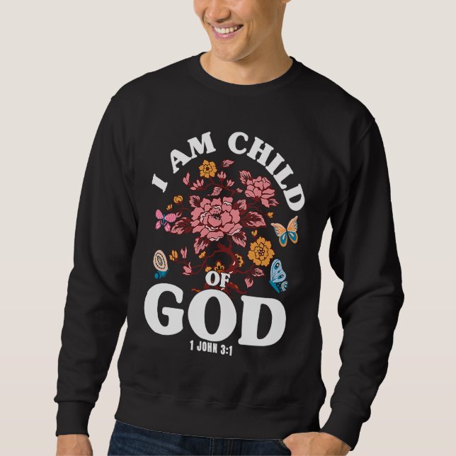 Sweatshirt Christian Bible Verse 1 John 31 Flower Butterfly (Devant)