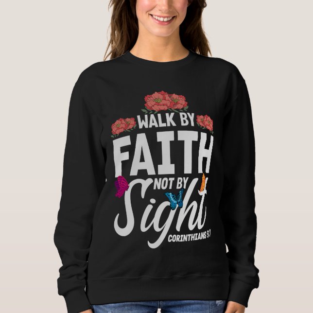 Sweatshirt Christian Bible Verse Corinthians 57 Flower Butter (Devant)
