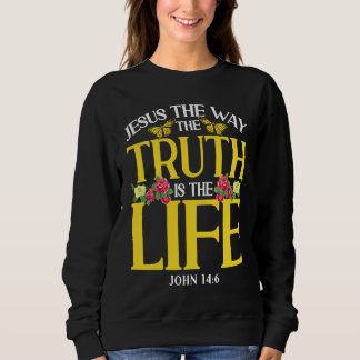 Sweatshirt Christian Bible Verse John 146 Flower Butterfly  1