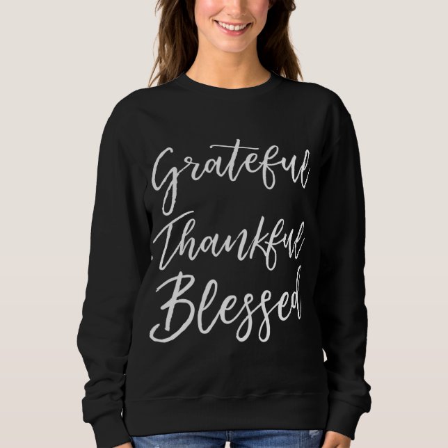 Sweatshirt Christian Blessures Citation Cadeau Grateful Thank (Devant)