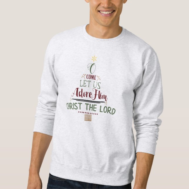 Sweatshirt Christian Christmas Carol Typographie rustique (Devant)