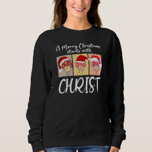 Sweatshirt Christian CHRISTMAS MUSHROOMS Commence Avec Christ