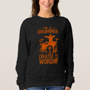 Sweatshirt Christian Drummer Pour Hommes Femmes Joueuse De Dr