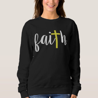Sweatshirt Christian Faith Cross Motif Church Bible Study
