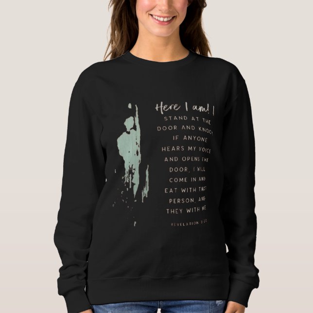 Sweatshirt Christian Faith Knock & Open Eat Bible Verse Chris (Devant)