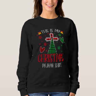 Sweatshirt Christian Jésus C'est Mon Noël à Carreaux de Buffa