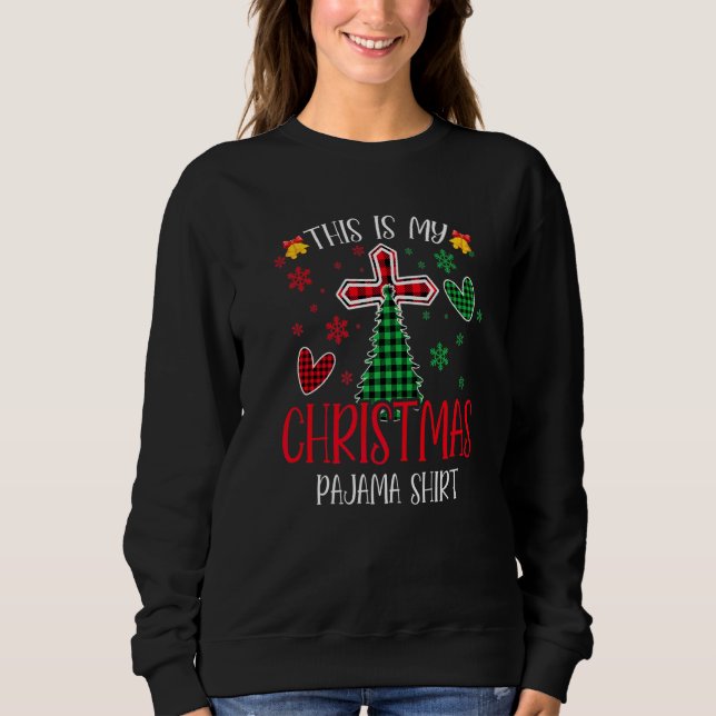 Sweatshirt Christian Jésus C'est Mon Noël à Carreaux de Buffa (Devant)